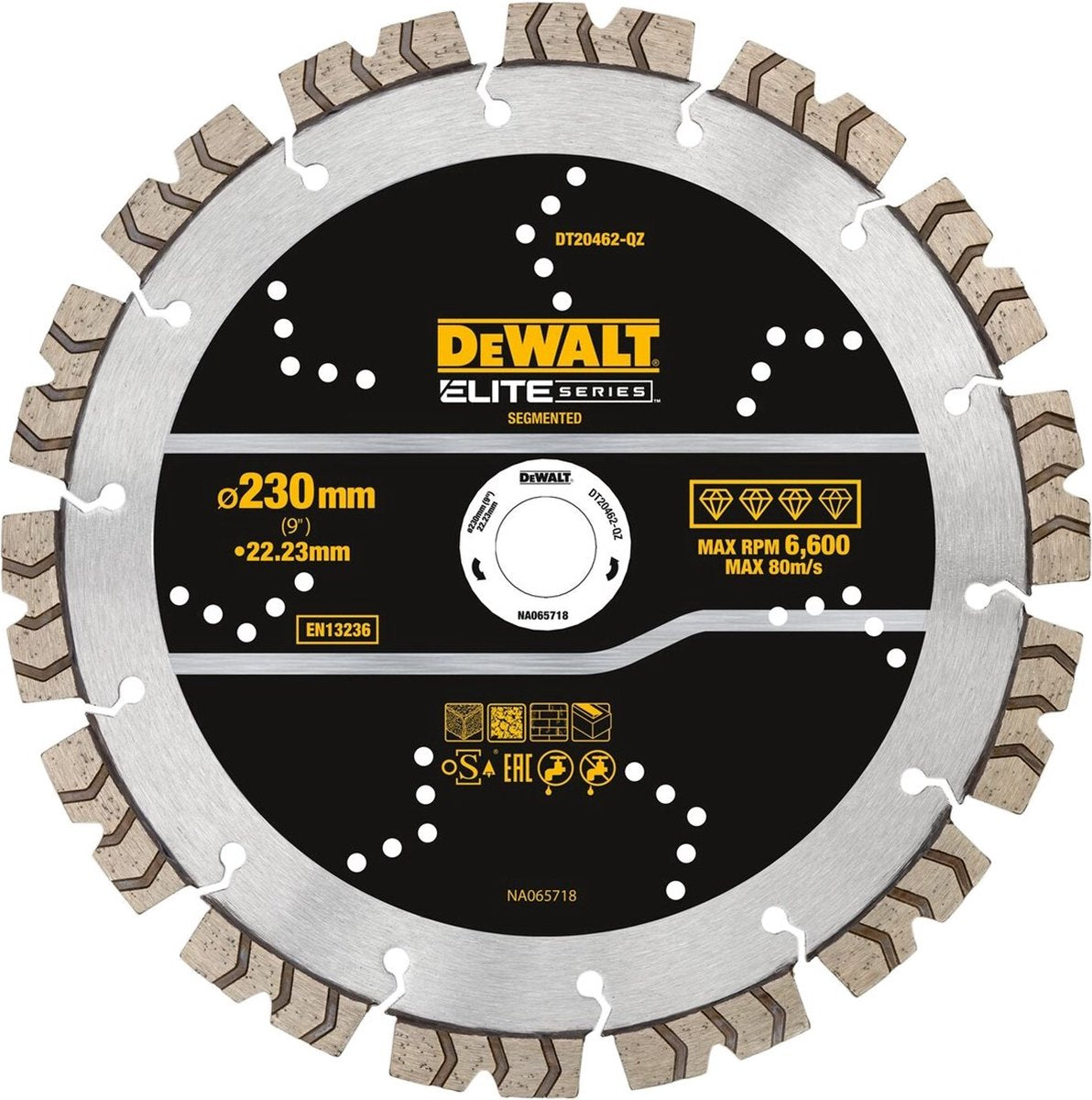 Dewalt serie elite - segmento disco diamantato - 230mm - cemento e mattoni