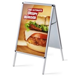 Cartello da marciapiede showdown zp50x70r32me alluminio argento