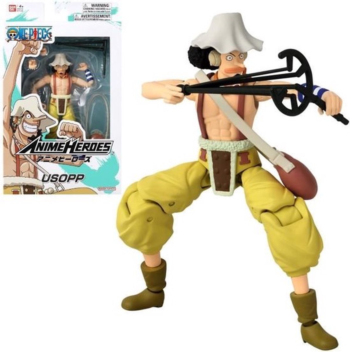 Bandai - anime heroes - one piece - anime heroes figuur 17 cm - usopp - 37005