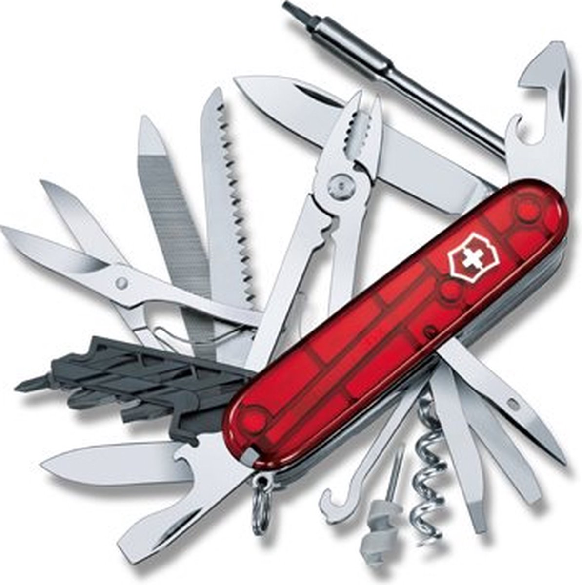 Victorinox cyber tool 41 funciones rojo transparente