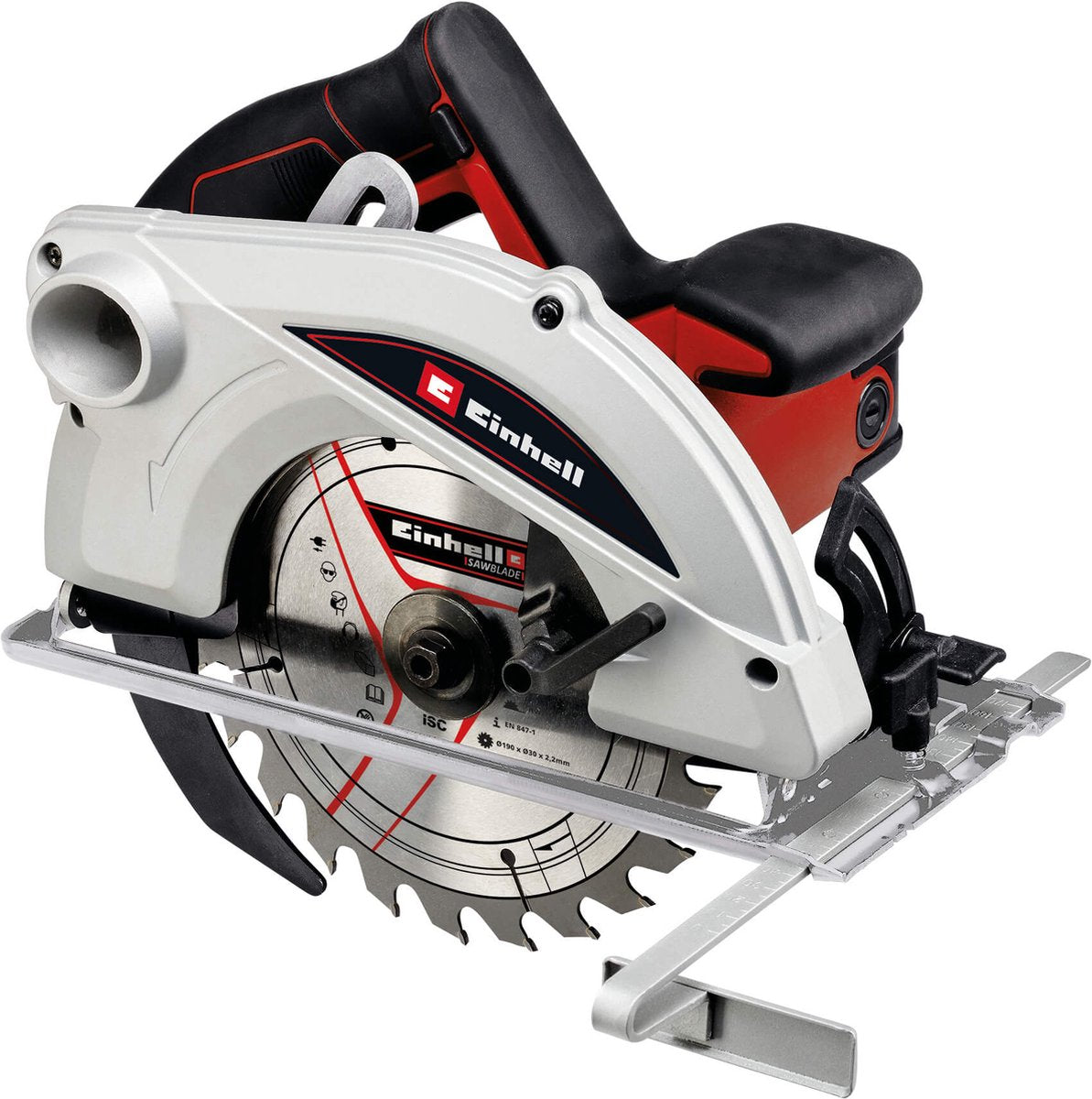 Sierra circular Einhell tc-cs 1410 - 1410 w - 5.500 t min - ø190 - max. profundidad de corte a 90° 45°: 67 46 mm - incl. 1x hoja de sierra (ø190x16 30x2,4 mm 24 t)