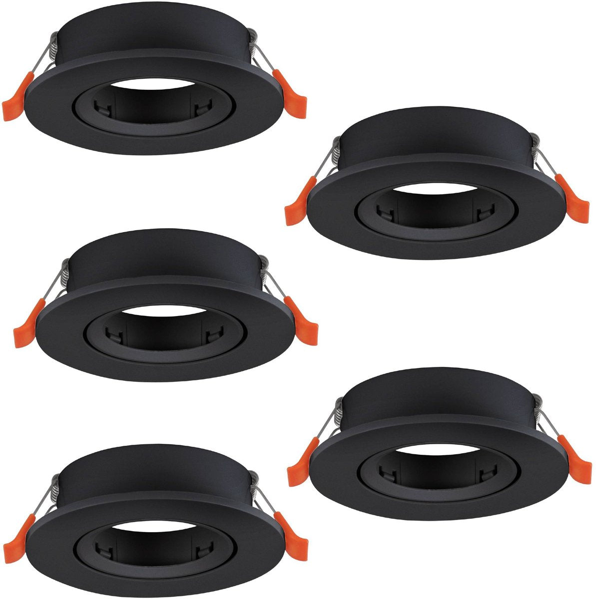 Faretto da incasso Eglo barranco - gu10 - ø 9 cm - nero - set da 5 pezzi - inclinabile