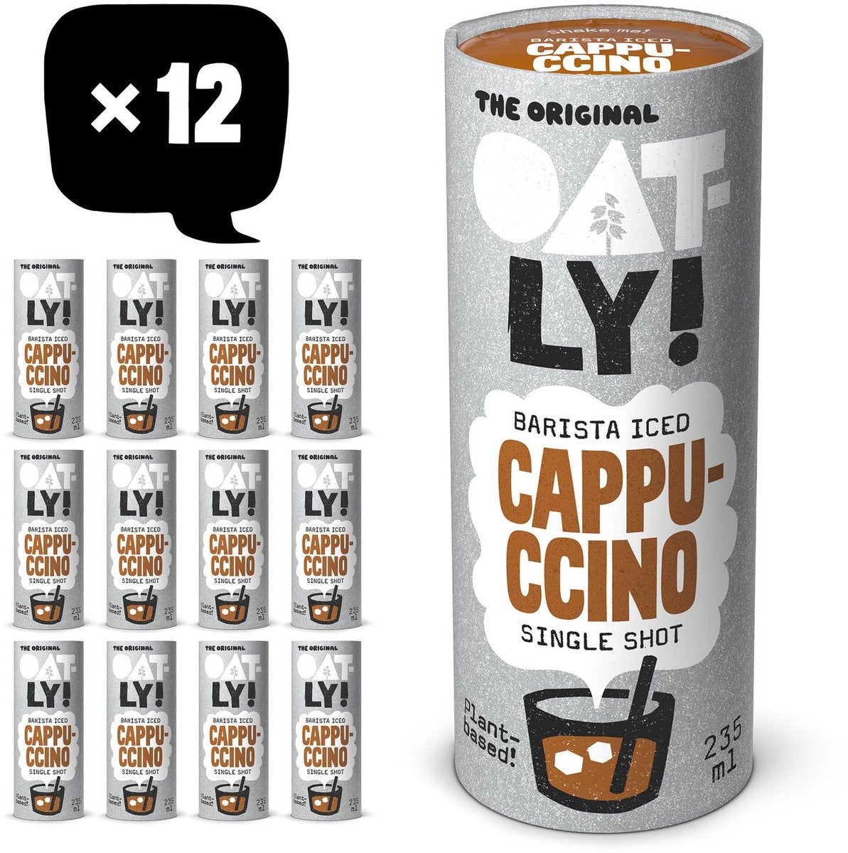 Avena! oatly oats barista iced cappuccino - 12x235ml - caffè freddo a base vegetale - caffè - confezione risparmio