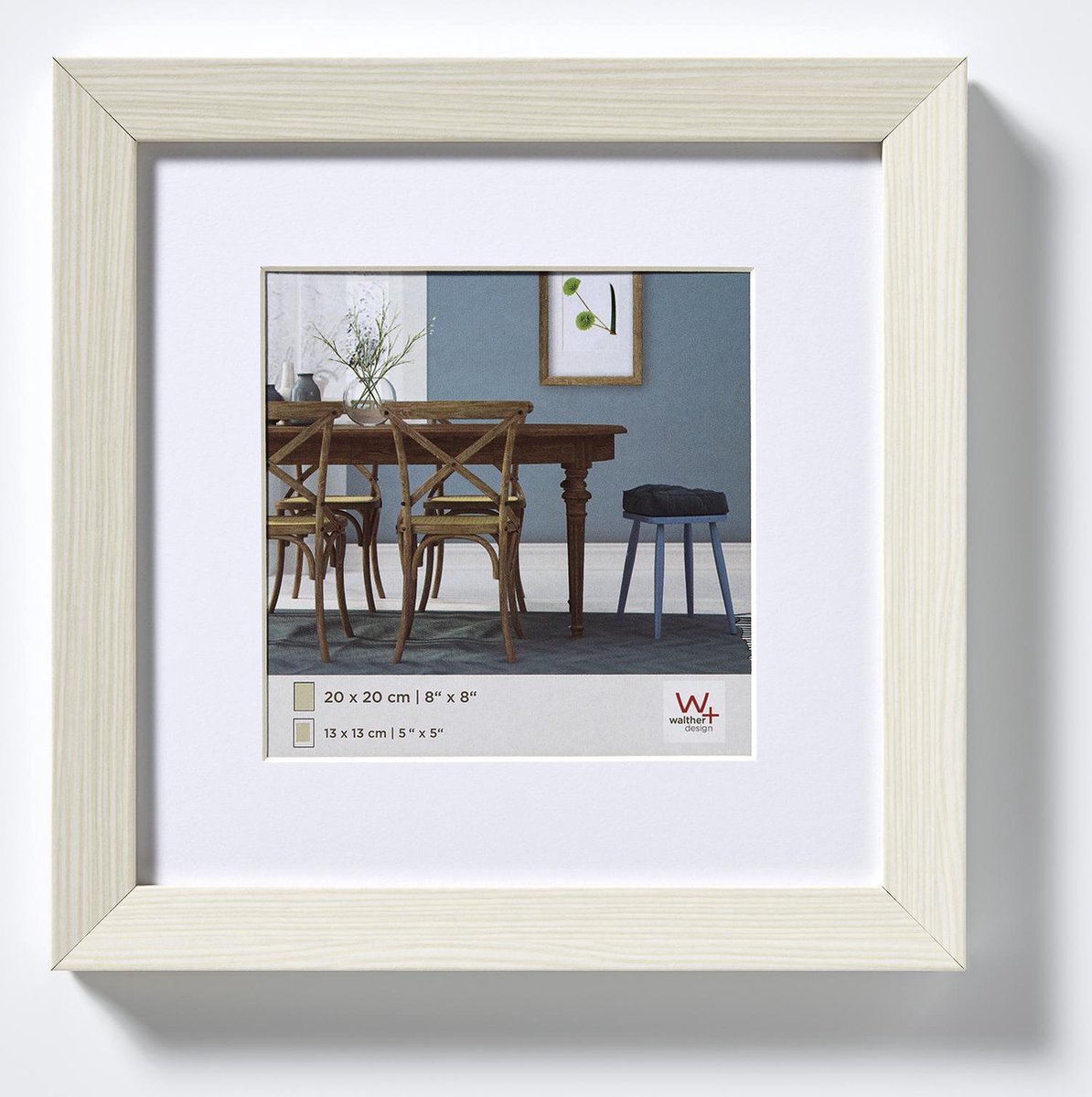 Walther fiorito - mdf houten lijst - fotoformaat 40x40 cm - wit