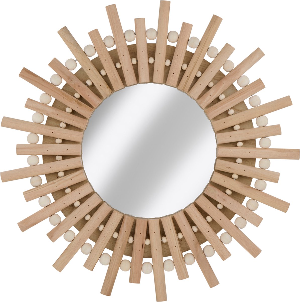 Espejo de pared Arti casa - espejo redondo sol - 30cm - madera