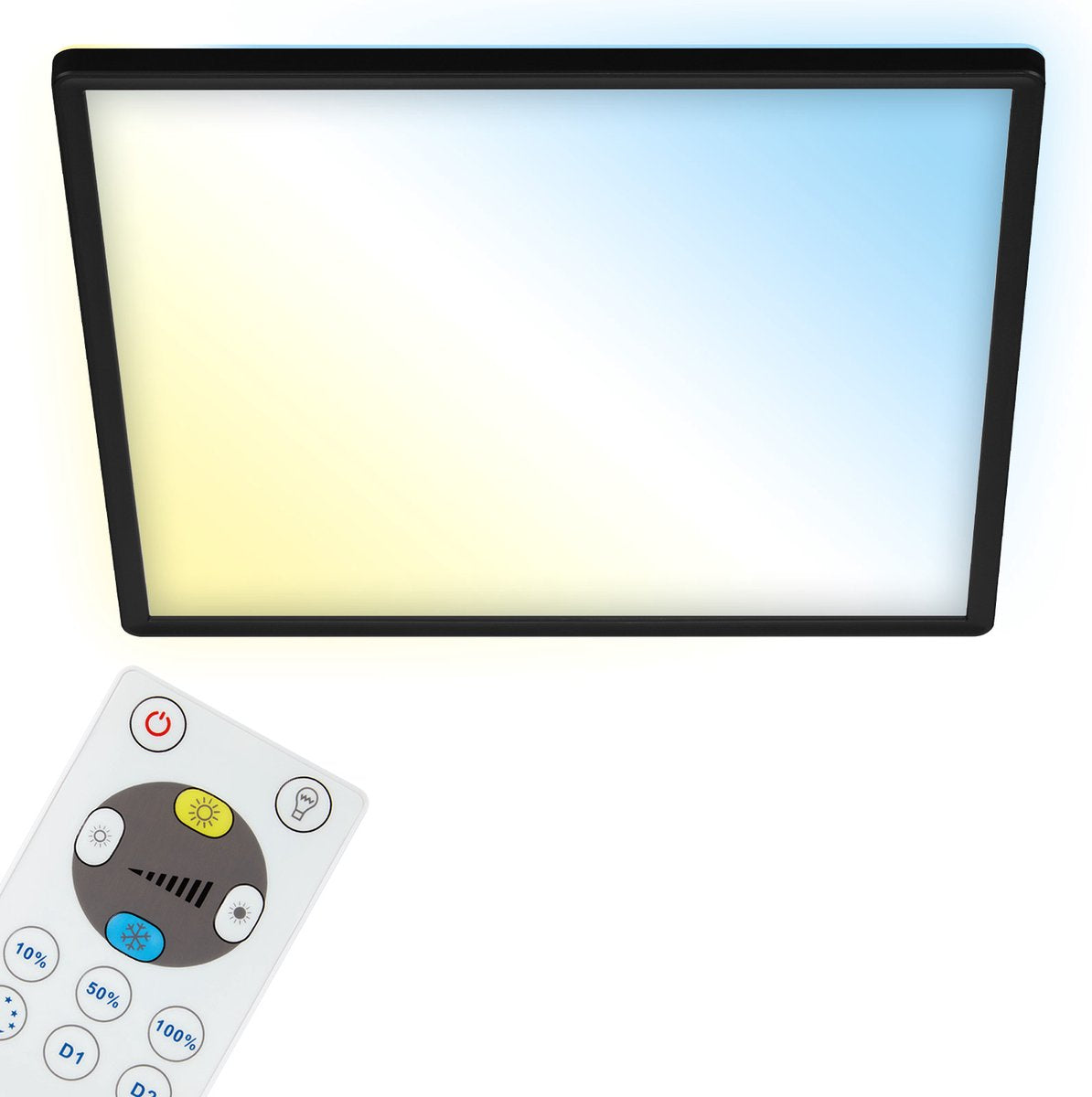Briloner slim - Plafoniera LED - dimmerabile - CCT - retroilluminazione - nera - 22w