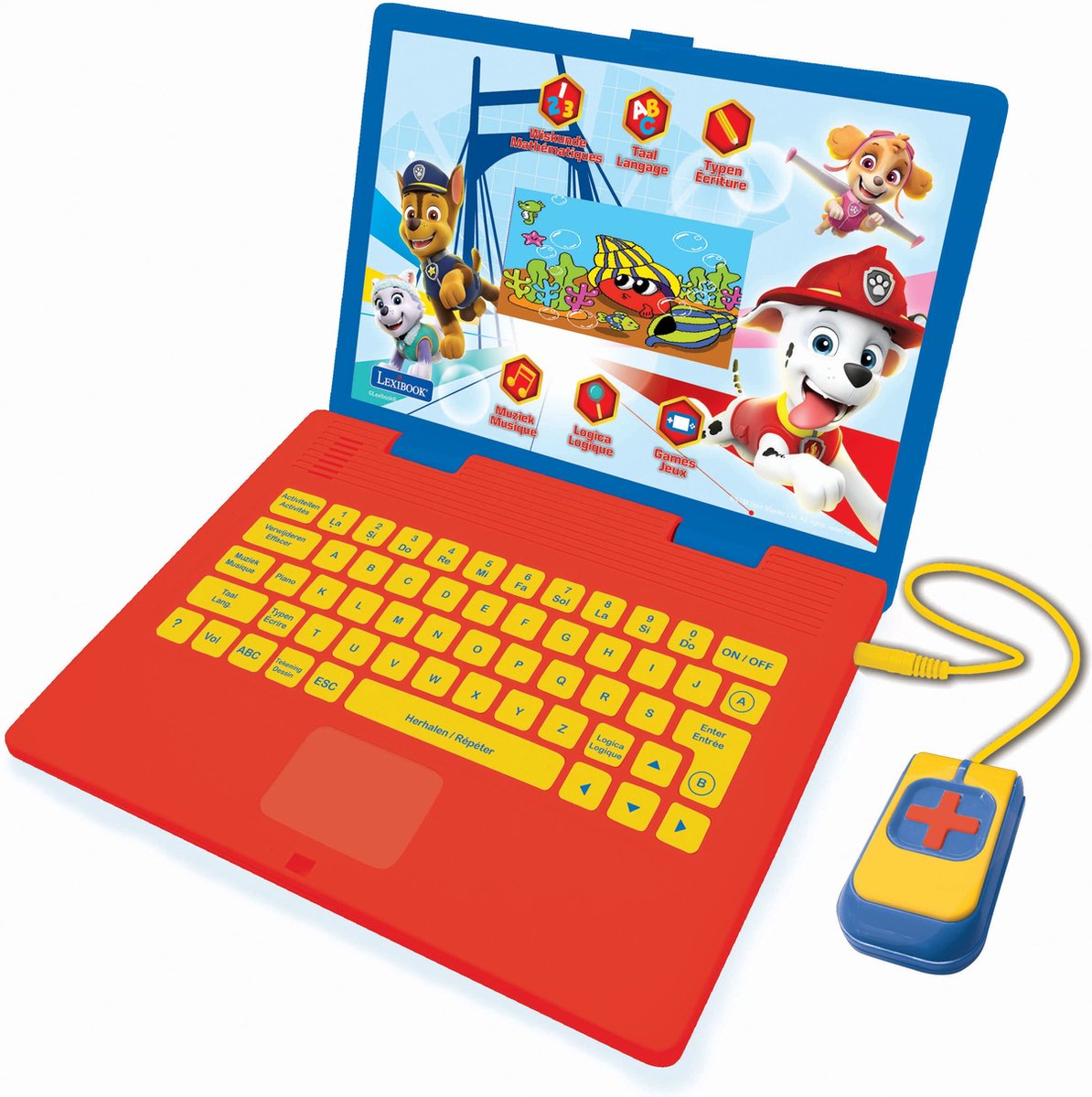 Laptop educativo bilingue Lexibook Paw Patrol con 130 attività e schermo LCD a colori in francese e olandese