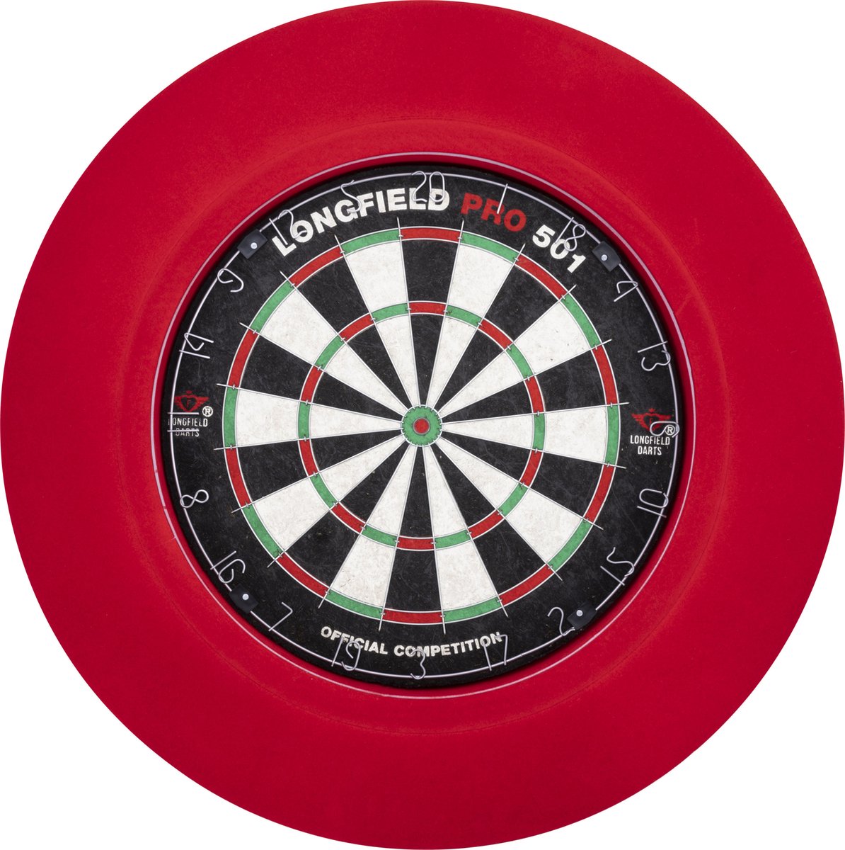Engelhart Diana LED envolvente roja - Iluminación de la diana con 90 LED - Anillo protector de 3 cm de grosor - Protección de pared para dardos - Longfield