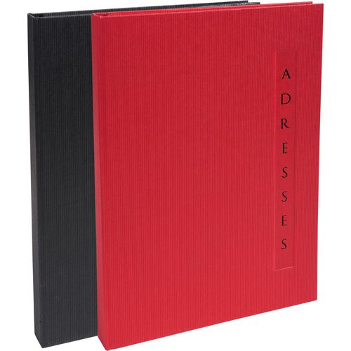 Libreta de direcciones exacompta 18700e cartón, papel rojo, negro