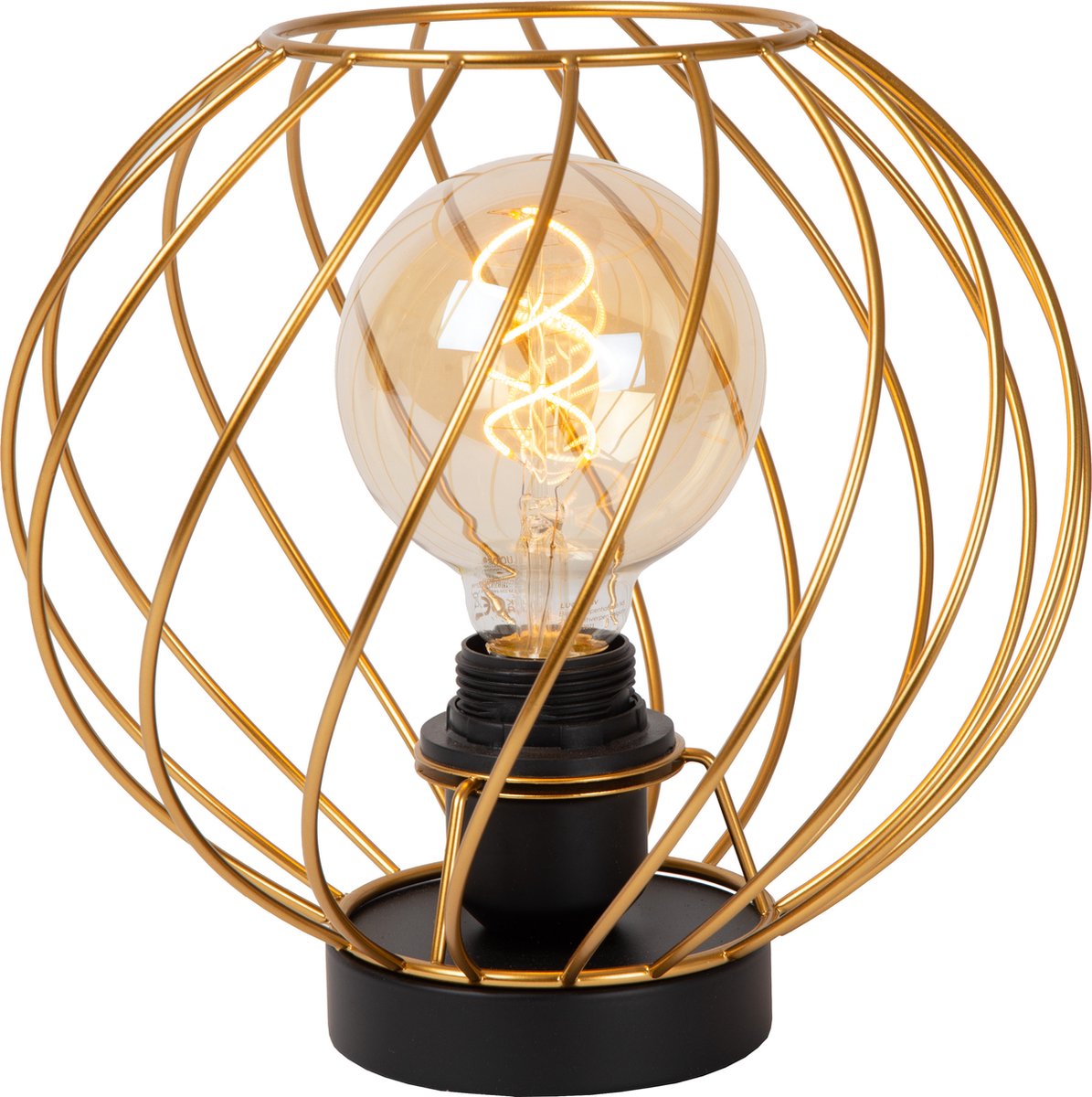 Lucide danza - tafellamp - ø 25 cm - 1xe27 - mat goud messing