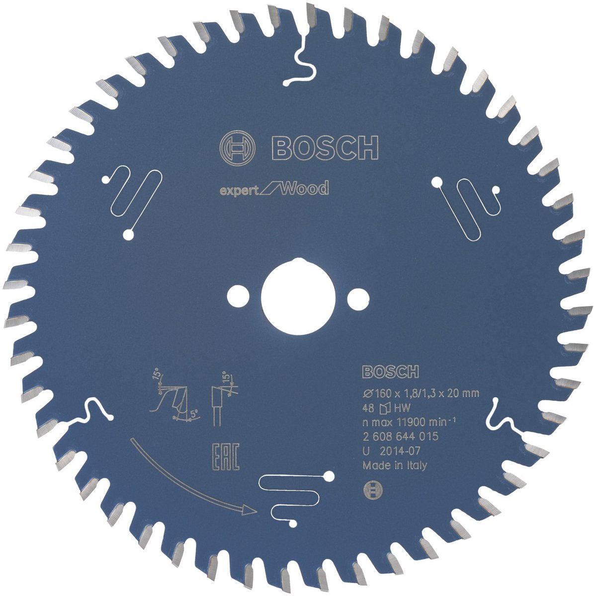 Bosch 2608644015 hoja de sierra circular expert para madera 160x20 - 48 dientes