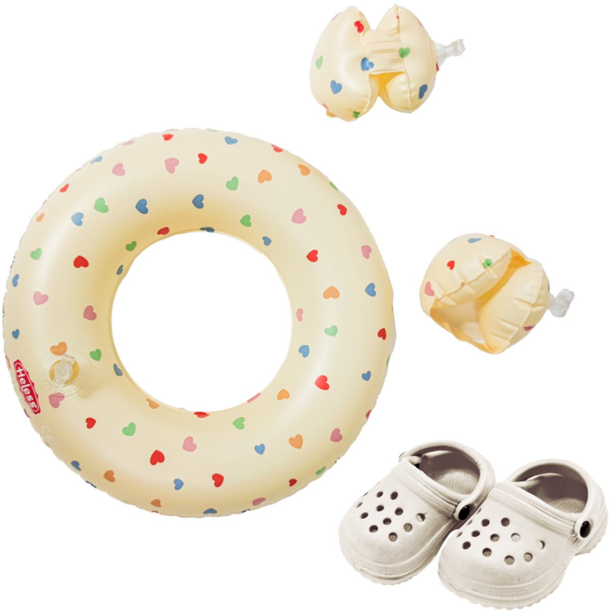 Set de natación Heless Dolls Hartjesfonfetti, 35-45 cm