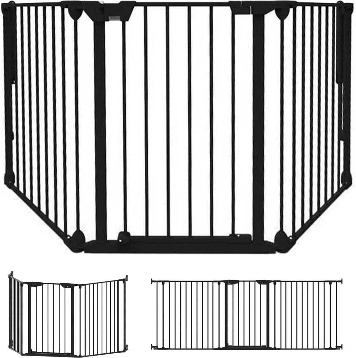 Noma configura cancello cancelletto di sicurezza 3 pannelli nero | divisorio | cancello delle scale | cancello per cani | da 64 a 197,5 cm