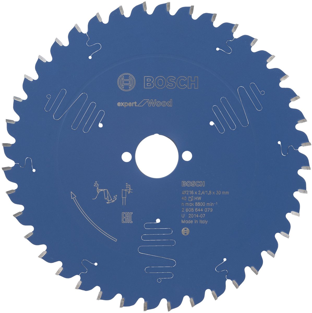 Bosch 2608644079 hoja de sierra circular expert para madera 216x30 - 40 dientes