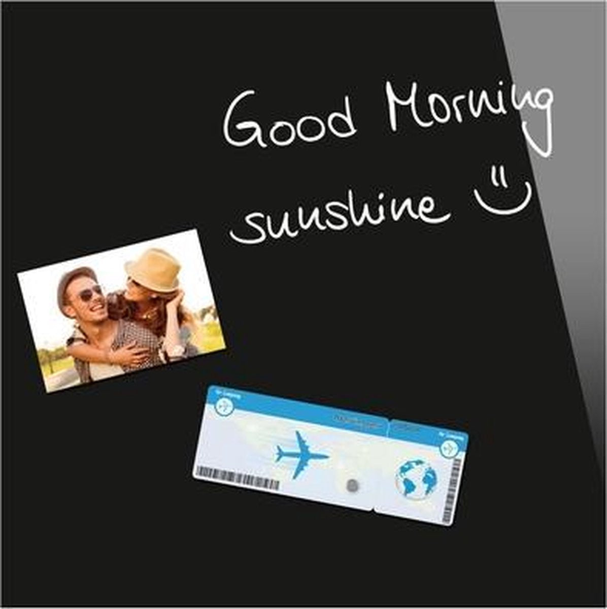 Sigel glasmagneetbord - be!board - 45x45cm - zwart - si-b1101