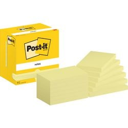 Zelfklevende memoblaadjes post-it 655-cy 76x127mm effen geel
