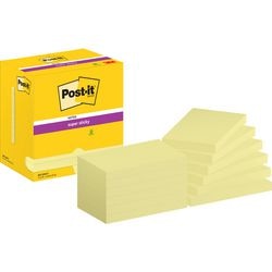 Post-it super sticky notes 655-12sscy-eu 76x127 mm effen geel