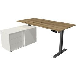 Scrivania sit-stand Kerkmann 10217055 melamina; acciaio antracite; quercia
