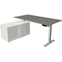 Scrivania sit-stand Kerkmann 10222912 melamina; grafite d'acciaio; argento