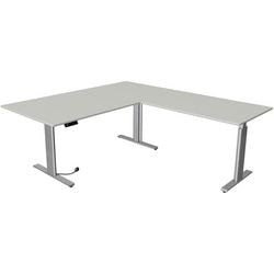 Escritorio Kerkmann para trabajar de pie o sentado 10235611 aglomerado gris claro, plateado