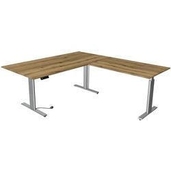 Kerkmann scrivania sit-stand 10235555 truciolare rovere, argento