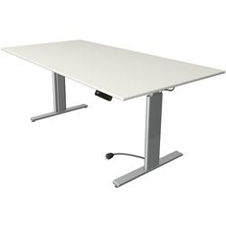 Kerkmann scrivania sit-stand 10233510 truciolato bianco, argento