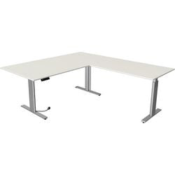 Scrivania sit-stand Kerkmann 10235510 truciolato bianco, argento