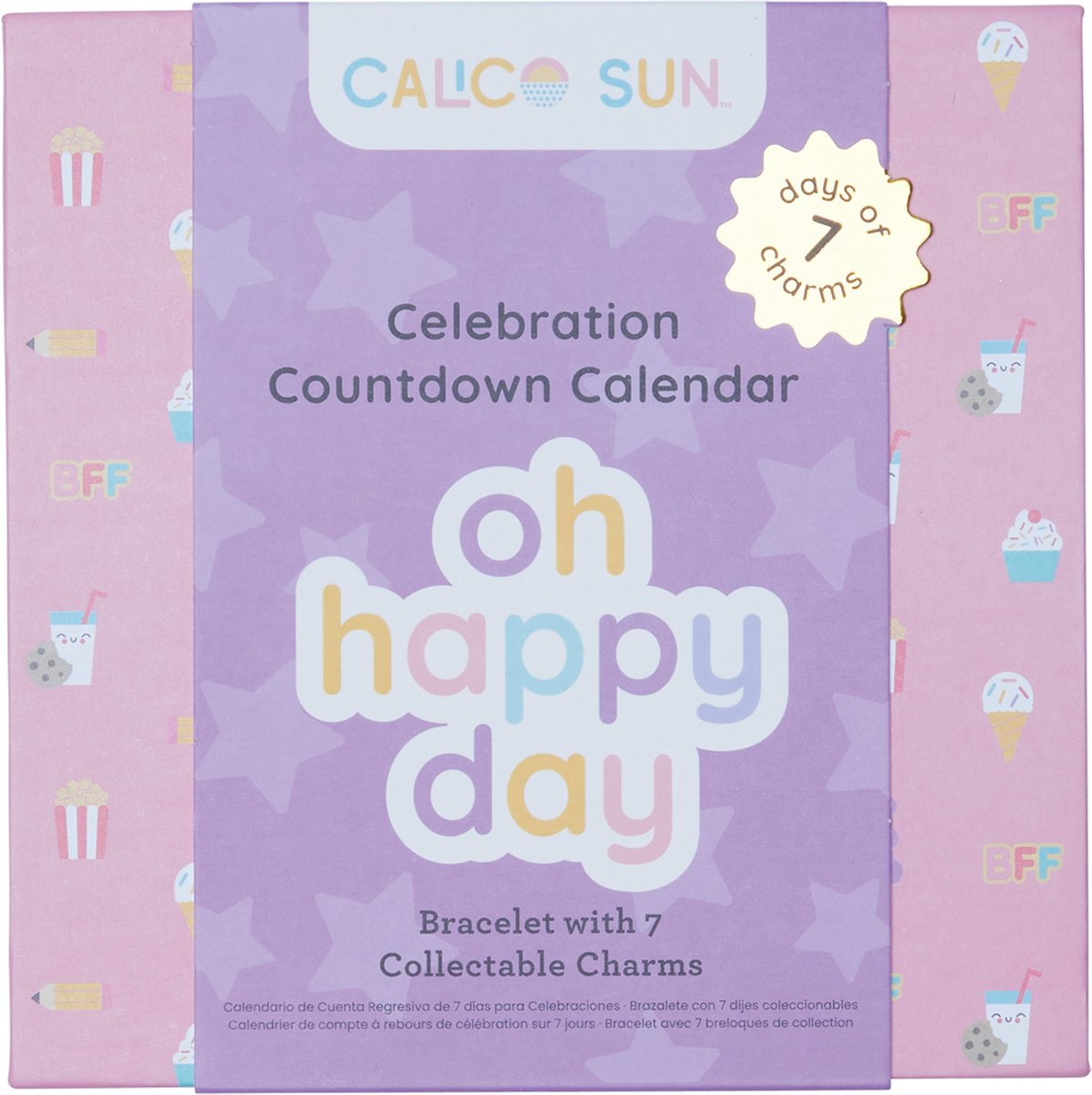 Calendario de celebración de cuenta regresiva del sol de Calico oh feliz día