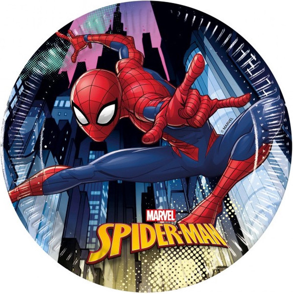 Procos piatti party spider-man 20 cm carta blu 8 pezzi