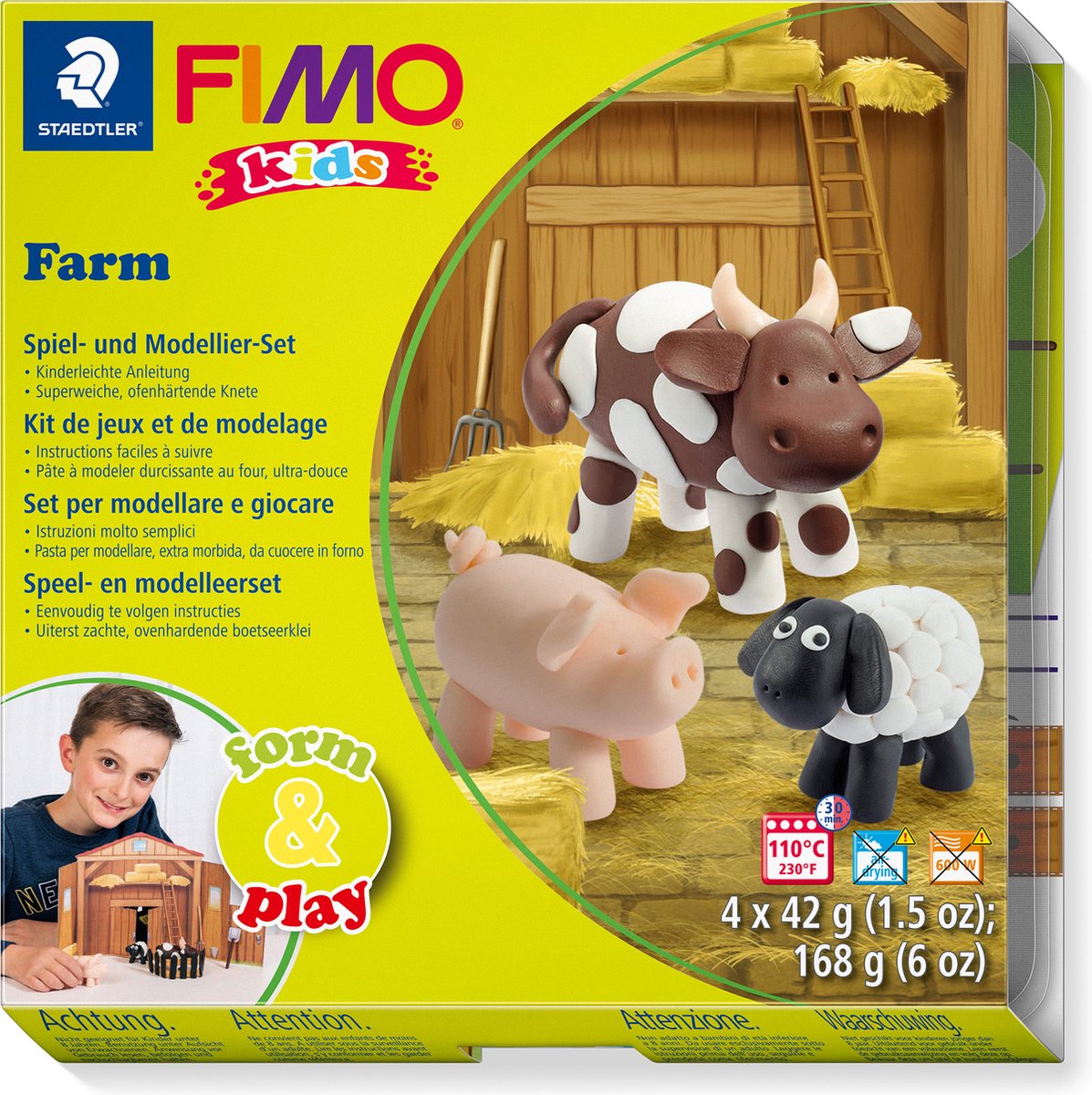 Fimo kids - ovenhardende boetseerklei - form play boerderij