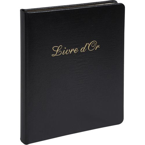 Guestbook exacompta 4711e cartoncino nero, pelle