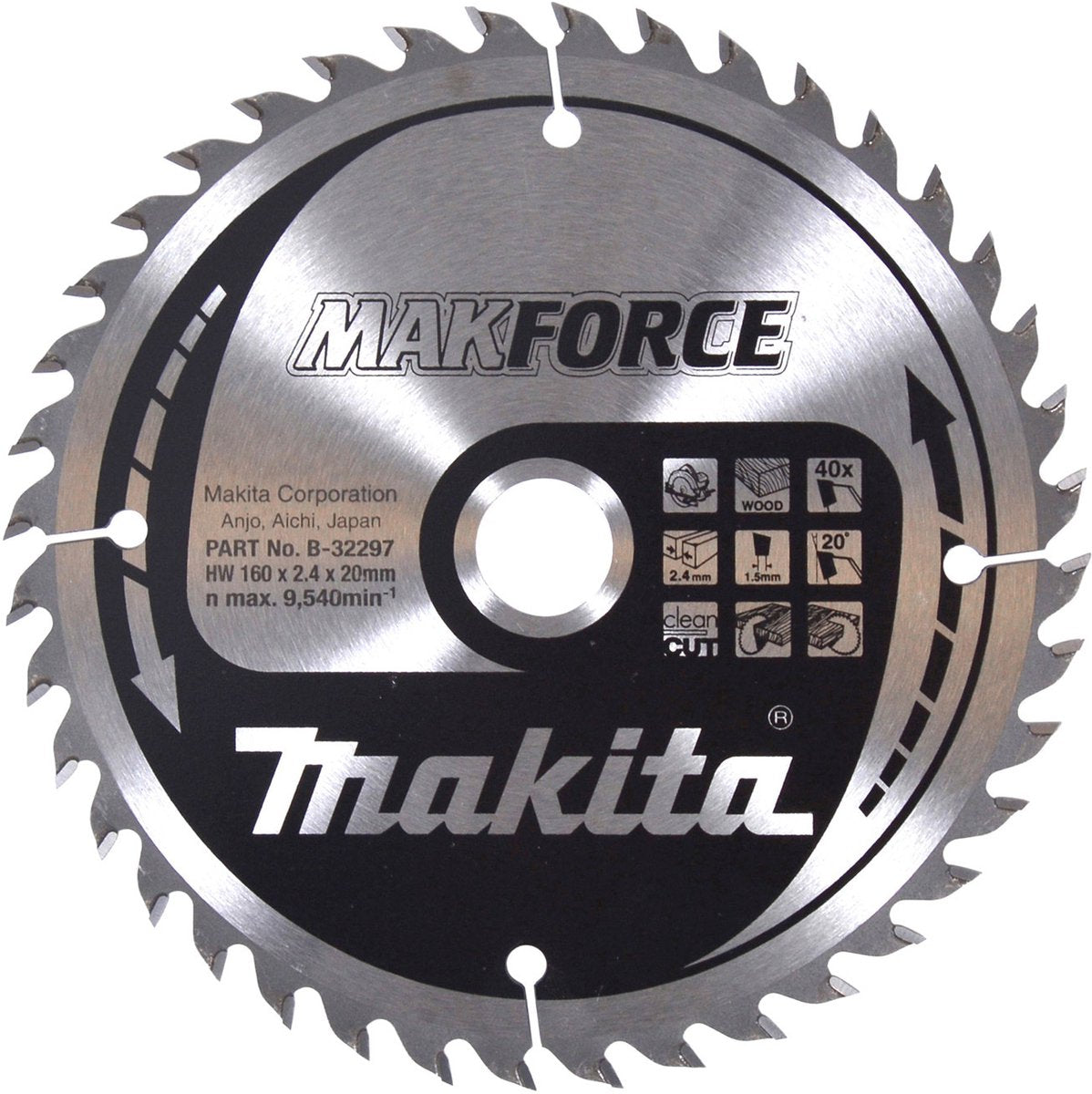 Makita b-32297 makforce handcirkelzaagblad-160x20 mm 40t atb