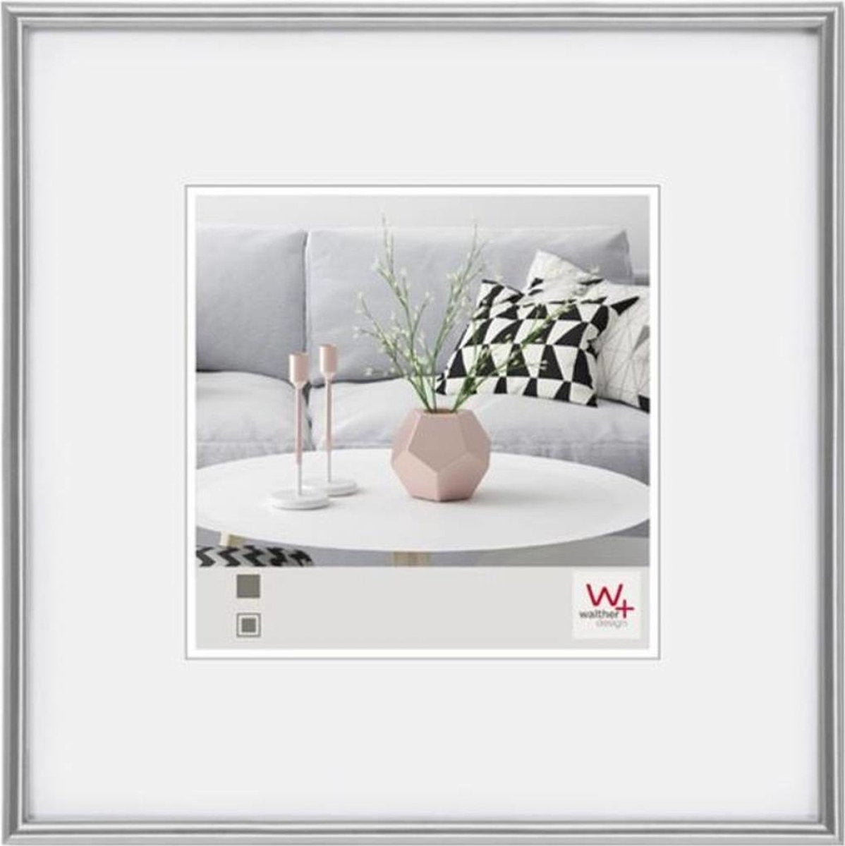 Walther galeria - cornice in plastica - misura foto 40x40 cm - argento