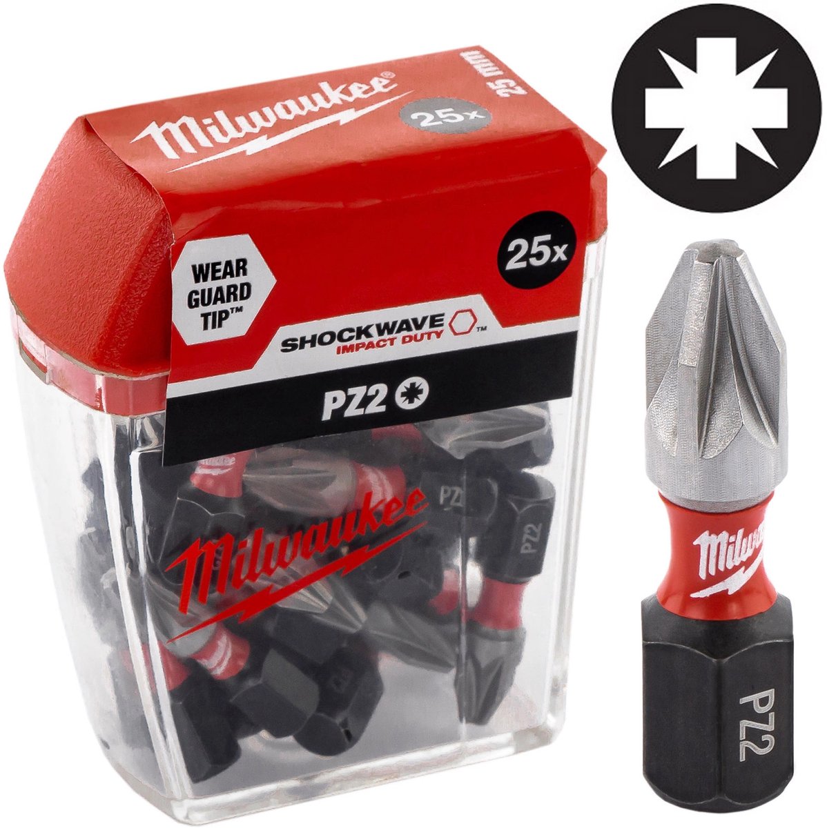 Accessori Milwaukee shockwave gen ii pz2 25mm 25 pezzi - 4932430864