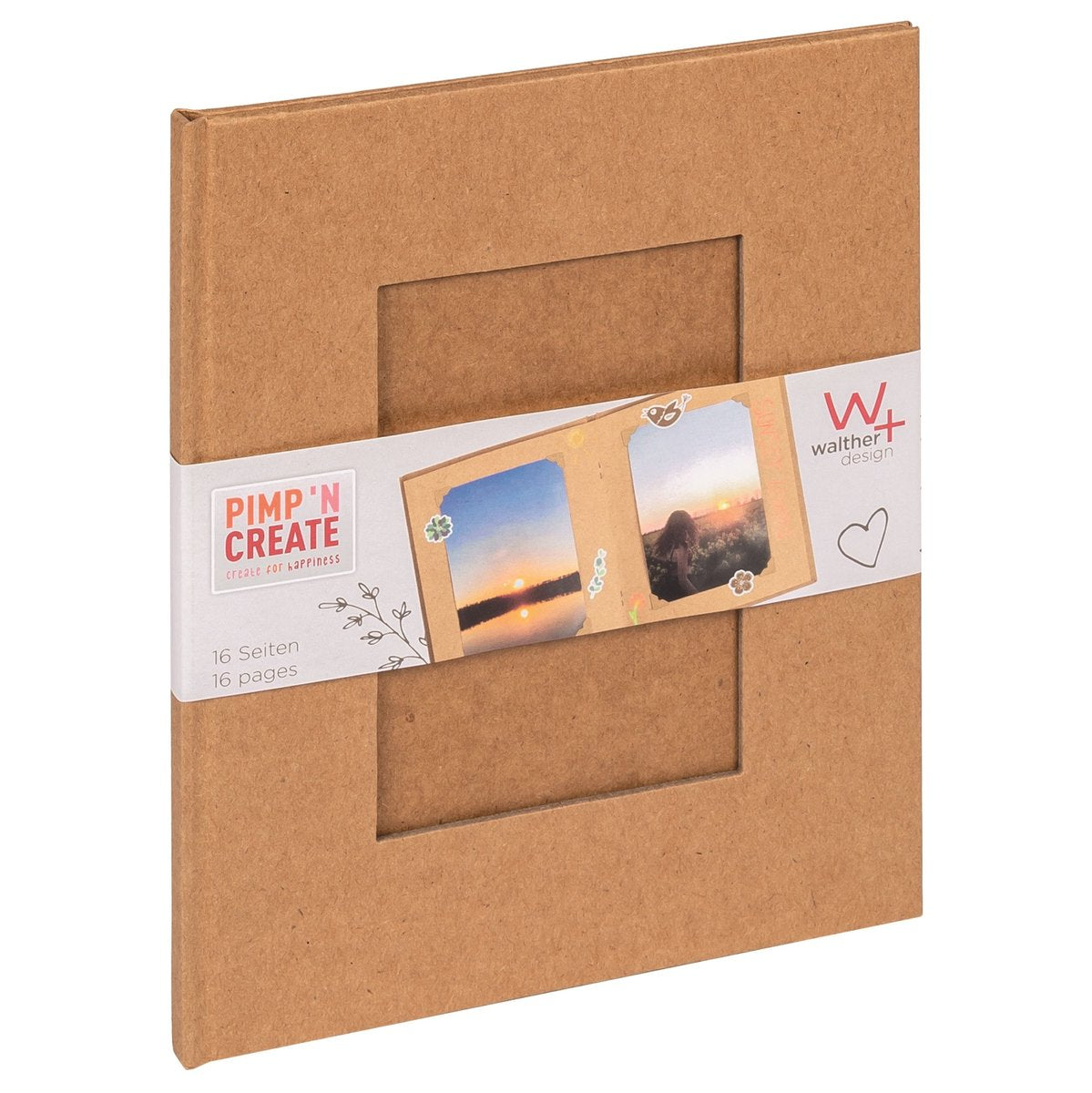 Walther fa-090-p fotoalbum pac - formaat 16,5 x 20 cm - bruin