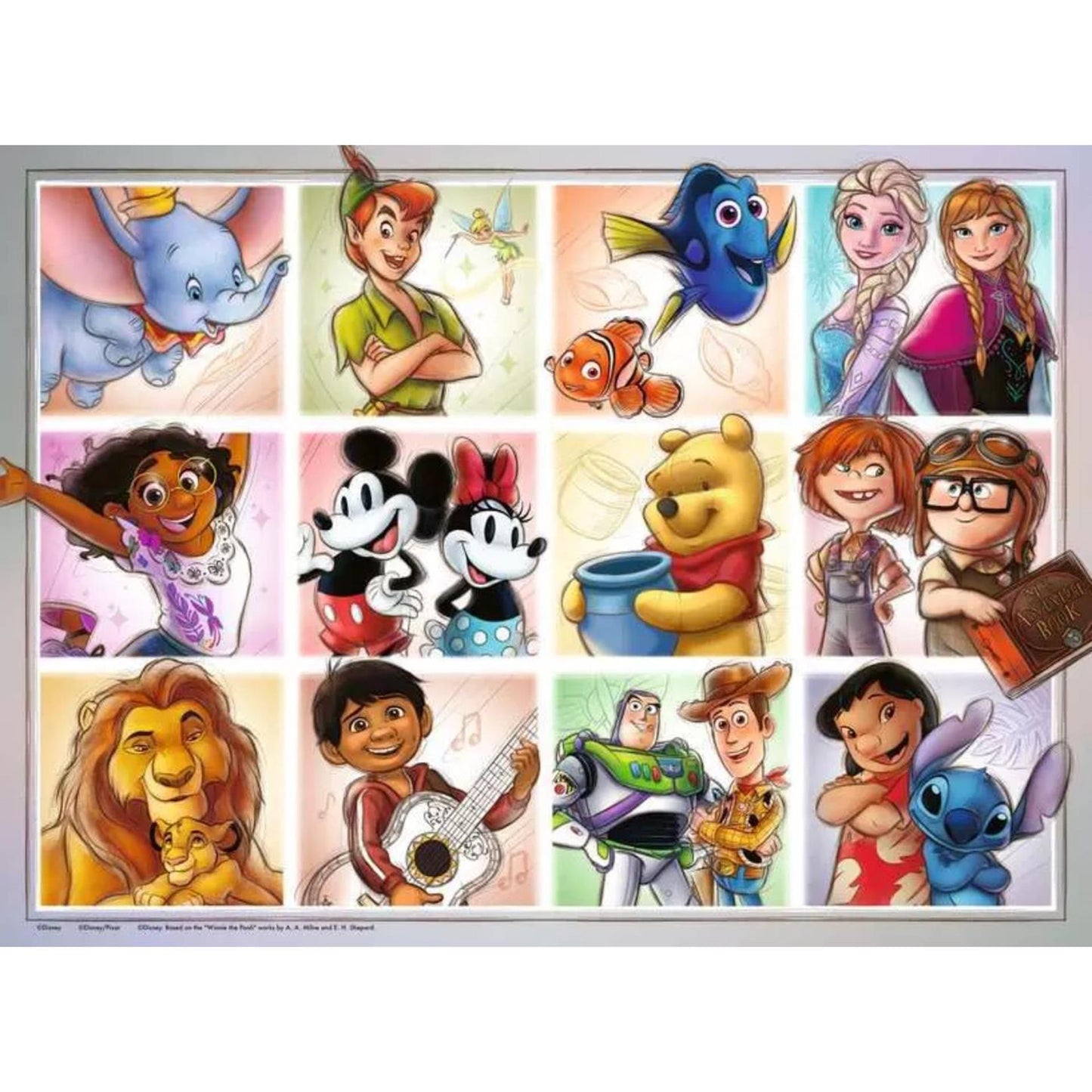 Ravensburger Jigsaw Puzzle XXL Disney personajes, 100º.