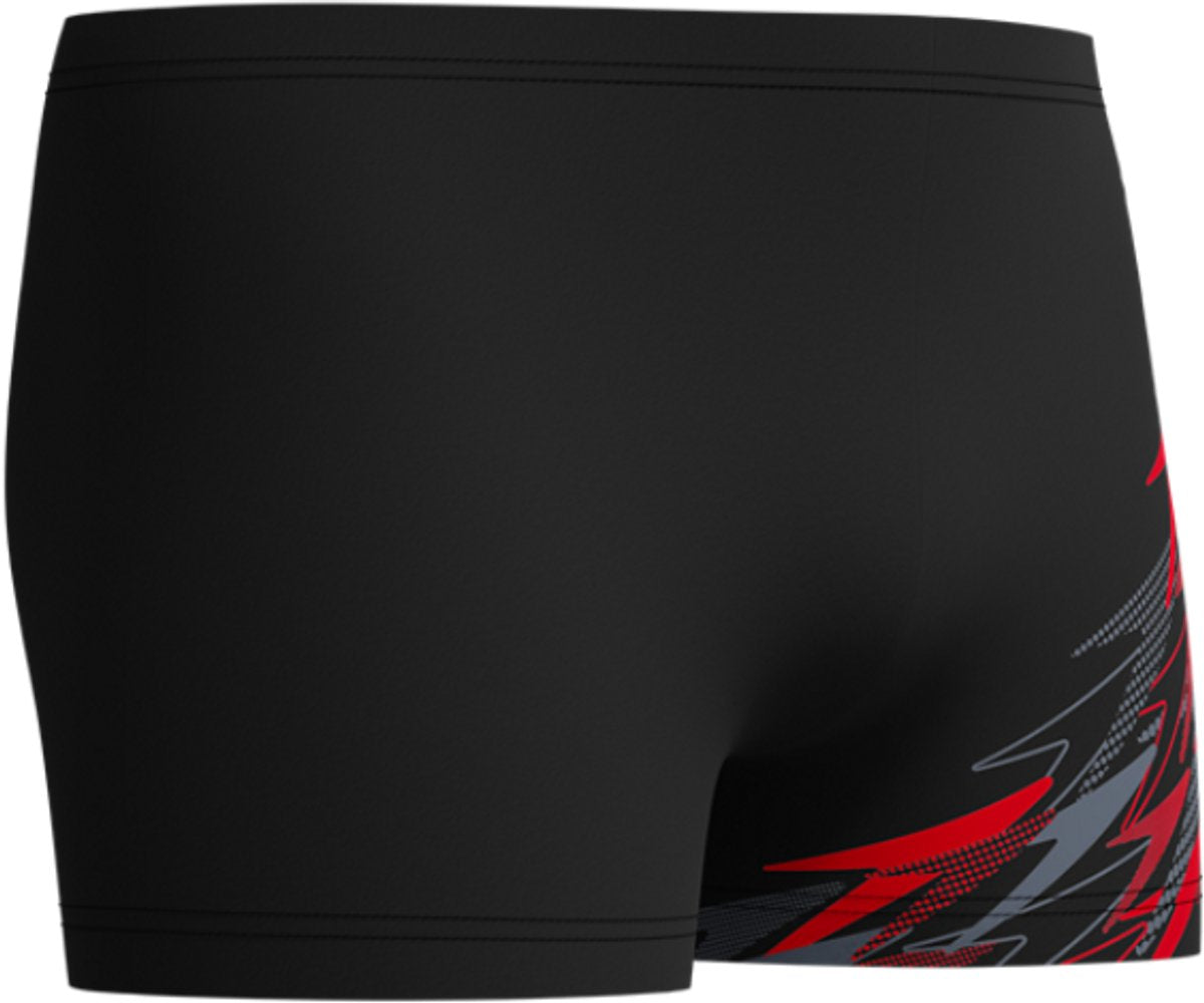 Speedo medley logo aquashort heren - strakke zwemshort heren - vormvaste zwemboxer heren - sportzwembroek heren met trekkoord - blauw rood - xs