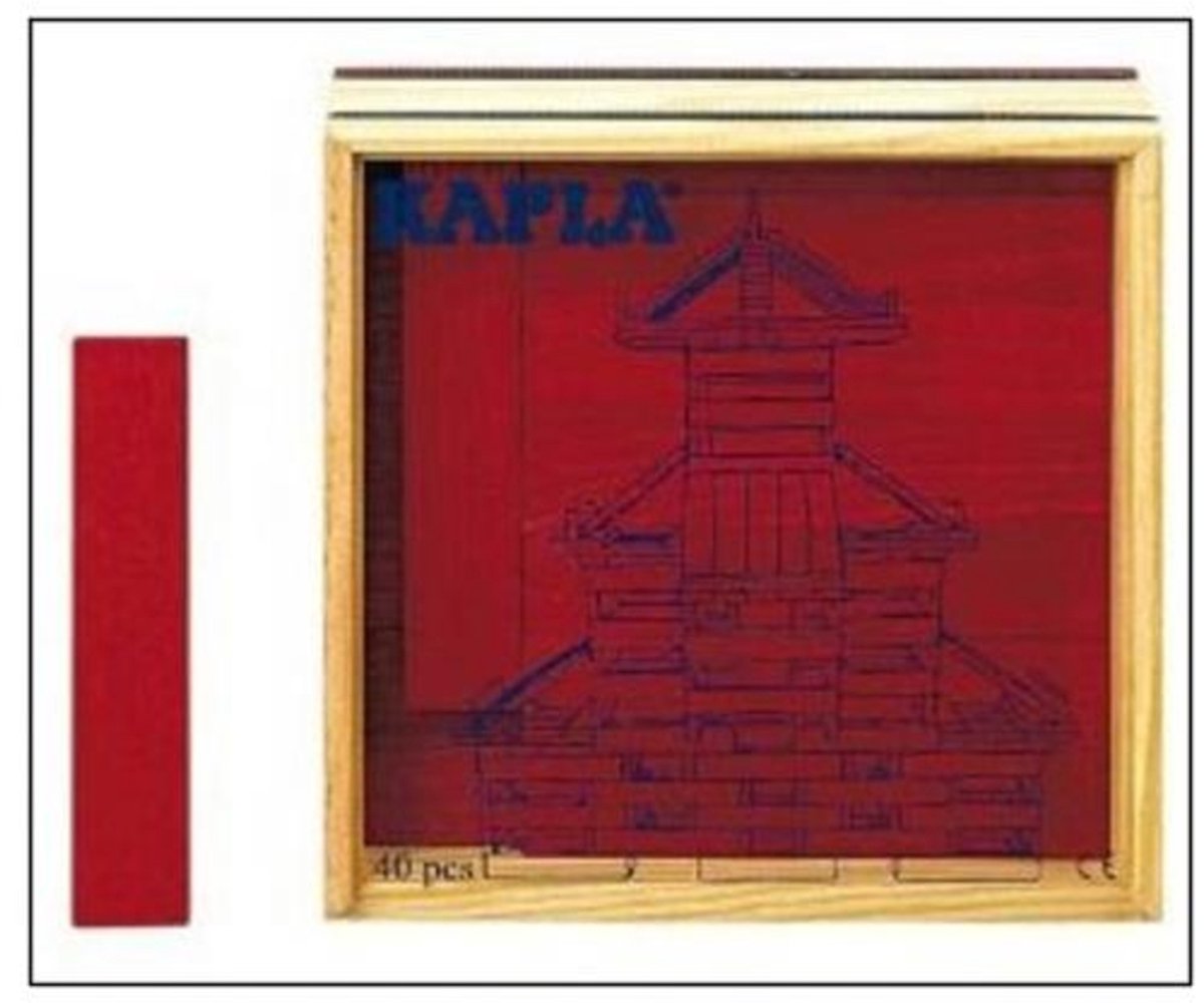 Kapla - color - juguetes de construcción - rojo - 40 tableros