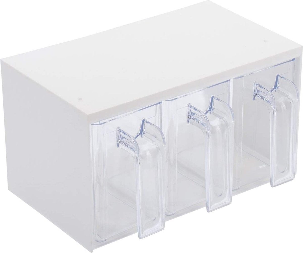 Mobile Westmark con 3 contenitori, capacità: 1 l ciascuno, plastica, roma, bianco trasparente, 73052260