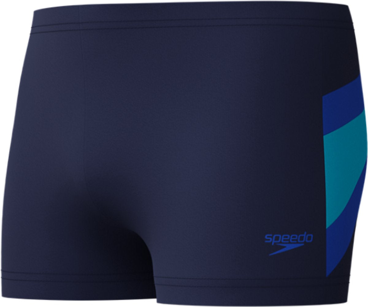 Speedo hyperboom aquashort heren - zwembroek heren - chloorbestendige zwemshort heren - zwemboxer heren met trekkoord - marine blauw - s