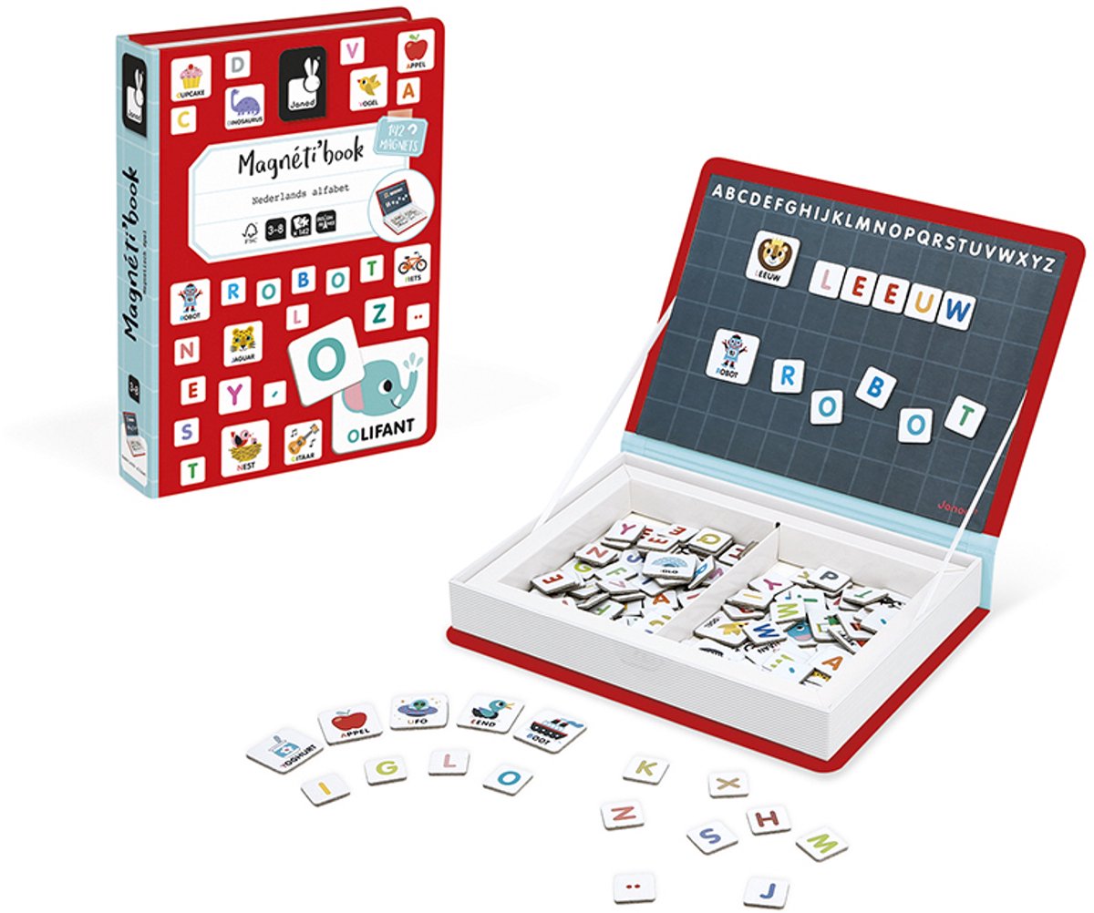 Janod - magnetibook - alfabeto olandese - set da gioco con libro magnetico