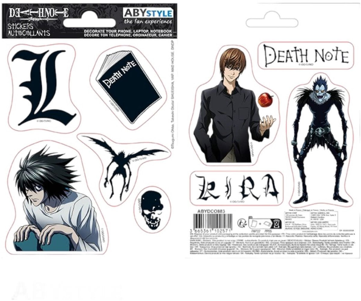 Abystyle death note - pegatinas - 16x11cm 2 hojas - iconos de death note