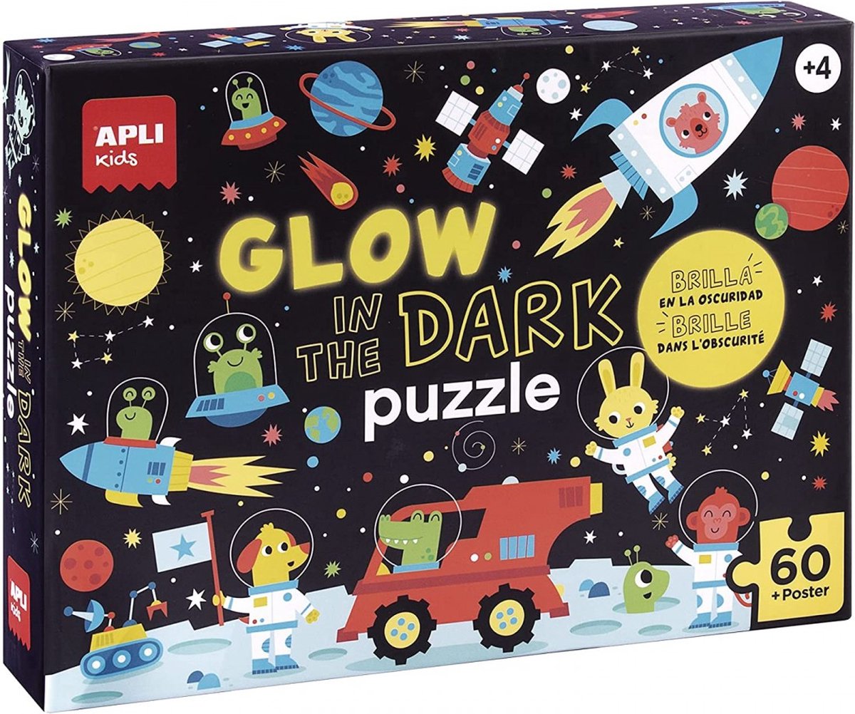 Apli kids puzzel - glow in the dark ruimtevaart