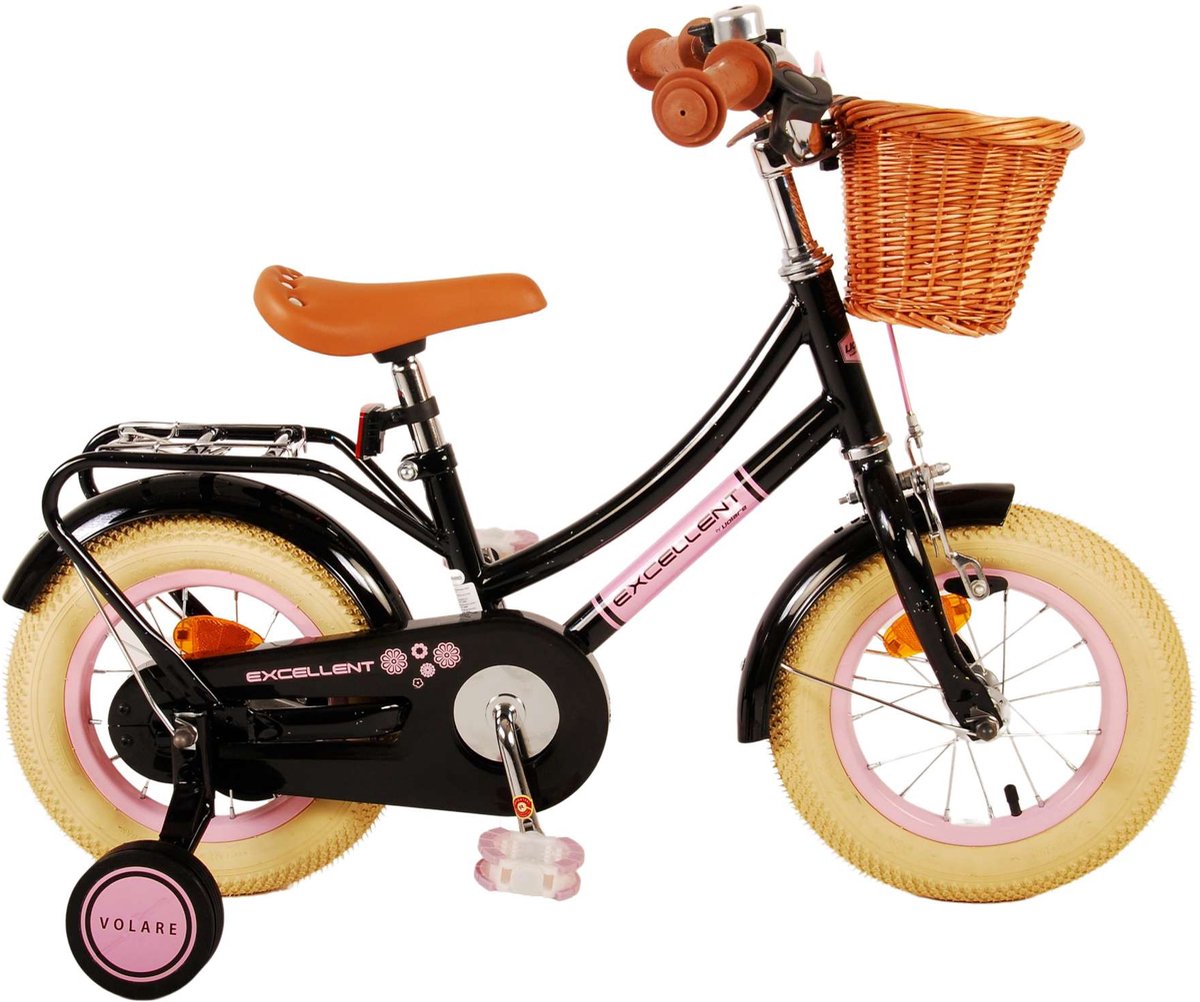 Bicicletta per bambini Volare Excellent - Ragazze - 12 pollici - Nera