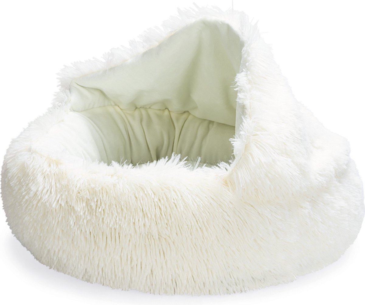 Beeztees Tumbona para Cachorros Kiki - Cesta para Cachorros - Cesta para Perros - Cesta para Cachorro - Crema - 50x50x15 cm