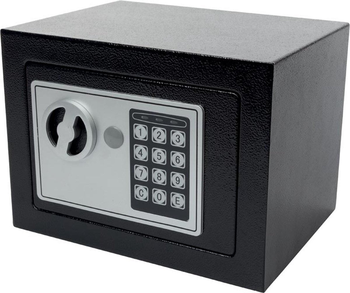 Cassaforte elettronica Perel, con serratura a combinazione, inclusa chiave di emergenza e materiale di montaggio, 17 x 23 x 17 cm, 2,3 kg