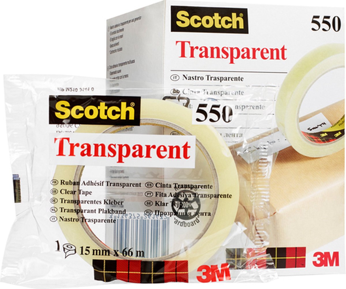 Nastro adesivo Scotch 550 15mmx66m trasparente | 10 pezzi