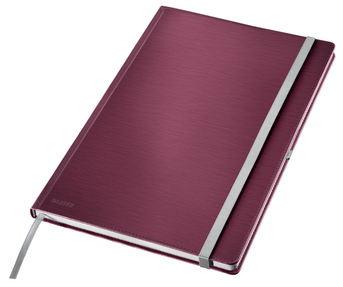 Quaderno stile Leitz A4 a righe - con copertina rigida - carta da 100 grammi - rosso granato