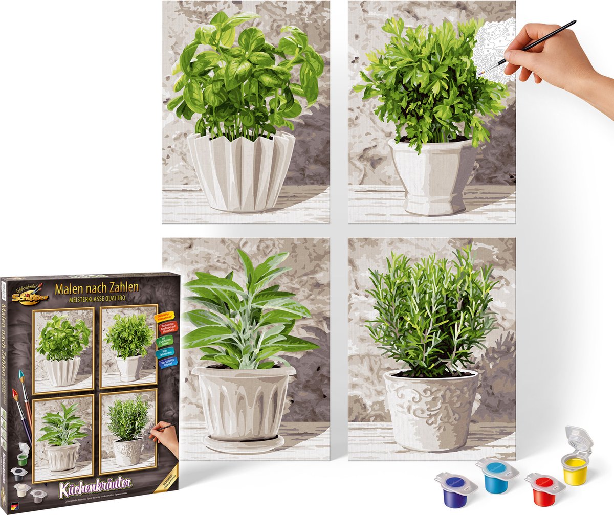 Dipinto Schipper con numeri - erbe aromatiche da cucina - pacchetto hobby
