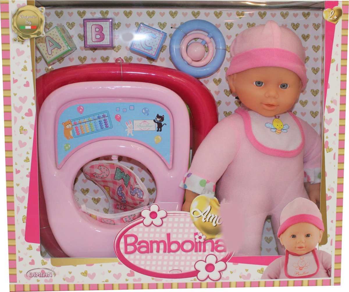 Bambolina Dimian con girello e acc - amore - 30 cm.